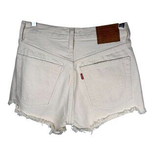 Levi’s 501 Size 25 Women Denim Jean Shorts Ecru Festival Boho Summer